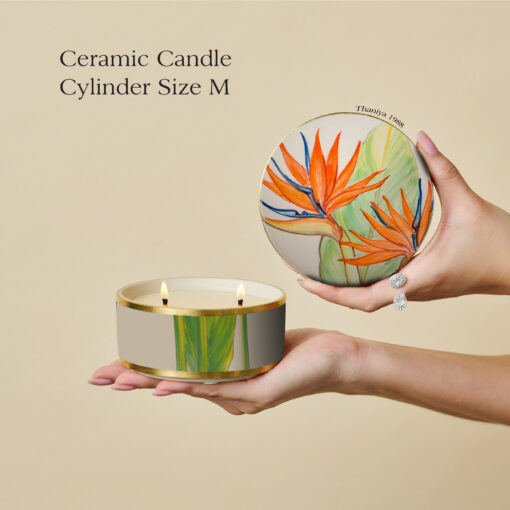Ceramic Candle Cylinder Bird of Paradise - Image 6