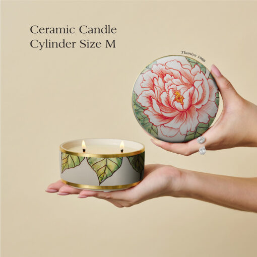 Ceramic Candle Cylinder Peony - Image 6