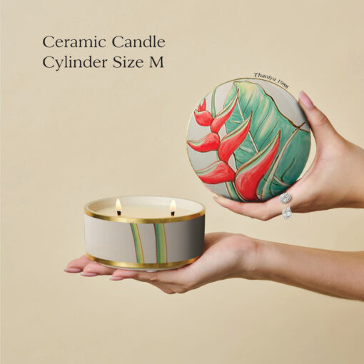 Ceramic Canister Cylinder Heliconia - Image 6