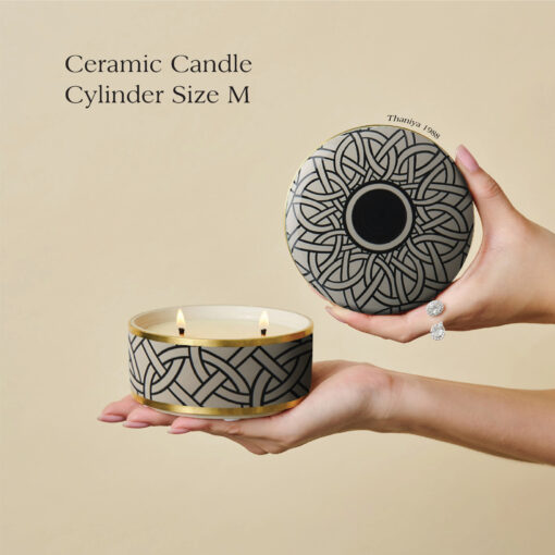 Ceramic Canister Cylinder Celtic Knot - Image 6