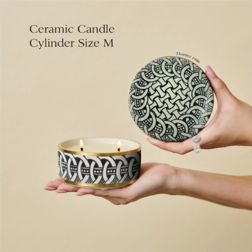 Ceramic Canister Cylinder Black Rasso - Image 6